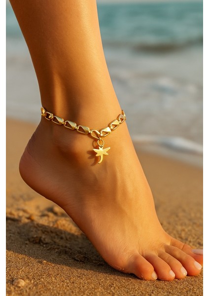 Altın Renk Kesik Arpa Yusufcuk Çelik Halhal - 3451