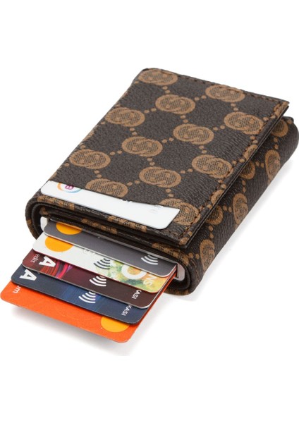 Erkek Mekanizmalı Kartlık ve Cüzdan newpolo241 - Kahverengi