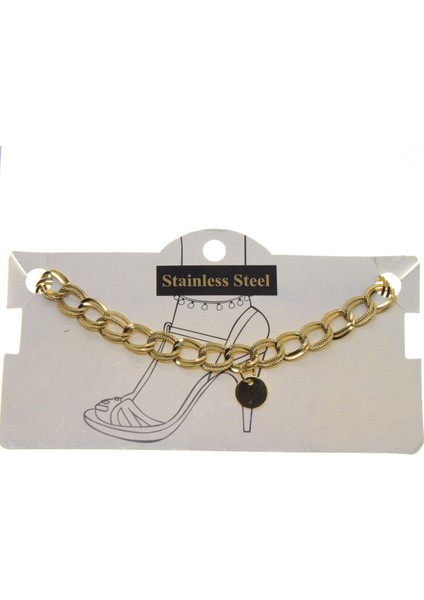 Altın Renk Samanyolu Pul Çelik Halhal - 3424 fiyatları