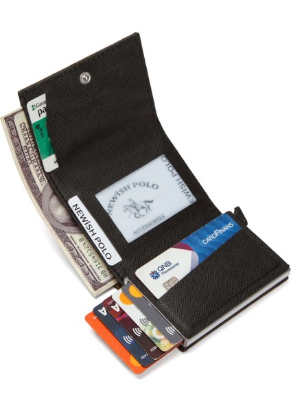 Erkek Mekanizmalı Kartlık ve Cüzdan newpolo241 - Kahverengi indirimleri