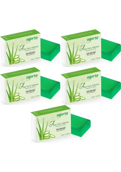 El Yapımı Doğal Sabun 150GR Aloe Vera (5 Li Set)