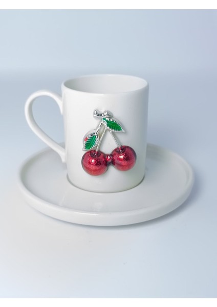 2 Kişilik Kiraz Detaylı Kahve Fincan Takımı, Şık ve Zarif Tasarım fiyatları