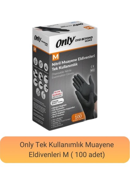 Evo Beyond Glove Nitril Siyah Pudrasız Muayene Eldiveni 500 Lü Set M - Medium - Orta (5PK*100) modelleri