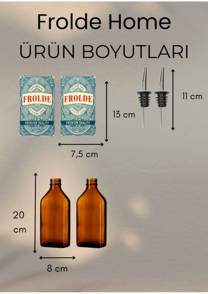 Home 2'li Amber 500 ml Cam Yassı Ayçiçek Yağı Zeytinyağı Şişesi Yağdanlık