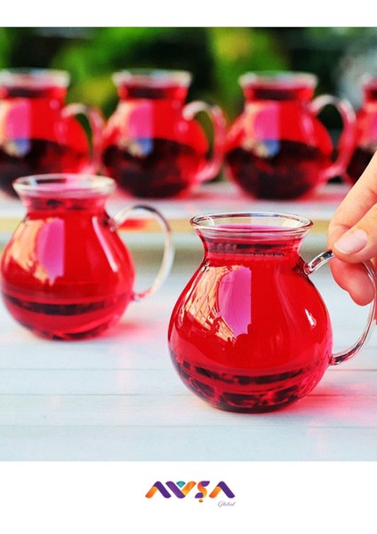 6'lı Beyaz Borosilikat Cam Çay Bardağı Seti, Şık ve Dayanıklı Tasarım fırsatları