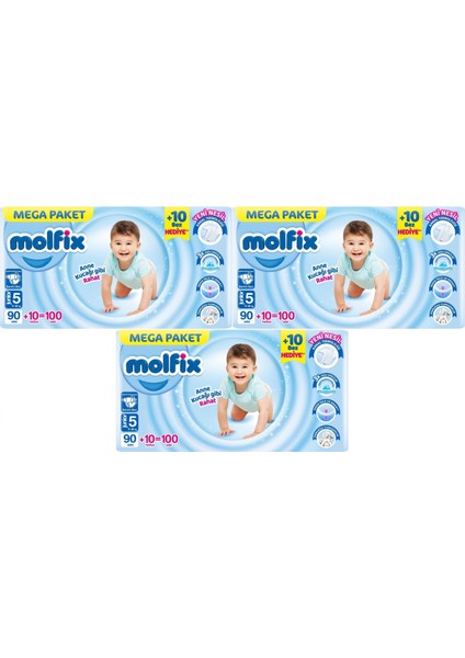 Bebek Bezi Beden: 5 (11- 18KG) Junior 300 Adet Mega Aylık Fırsat Pk