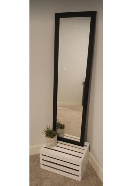 121X37 cm Siyah Ahşap Duvar Aynası, Şık ve Modern Tasarım. modelleri