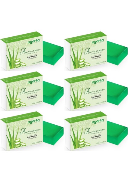 El Yapımı Doğal Sabun 150GR Aloe Vera (6 Lı Set)