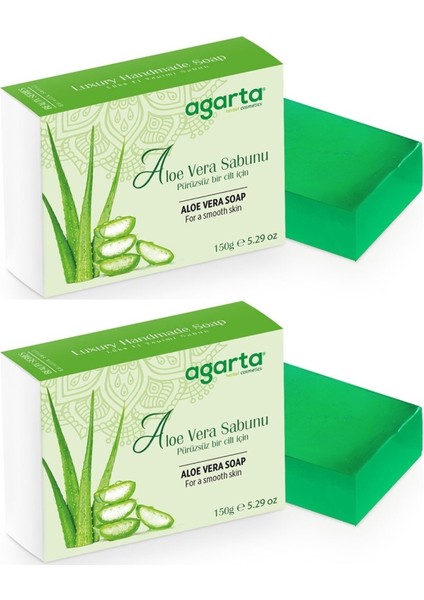 El Yapımı Doğal Sabun 150GR Aloe Vera (2 Li Set)