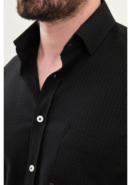 Gofreli Slim Fit Pamuk Erkek Gömlek 27080 fırsatları