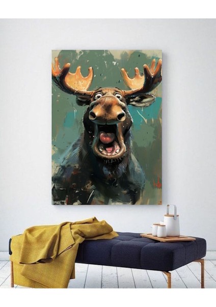 Çocuk Odası Komik Su Aygırı Kanvas Tablo Ev Duvar Salon Mutfak Oda Hediyelik Dekarasyon Süsü