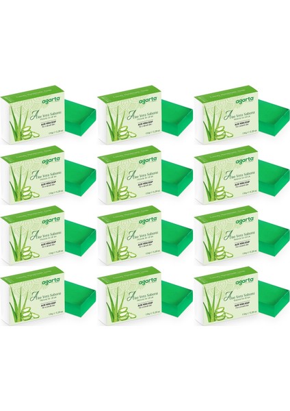 El Yapımı Doğal Sabun 150GR Aloe Vera (12 Li Set)