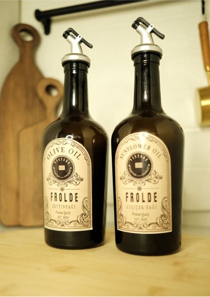 Home 2'li Amber 500 ml Cam Ayçiçek Yağı Zeytinyağı Şişesi Yağdanlık modelleri
