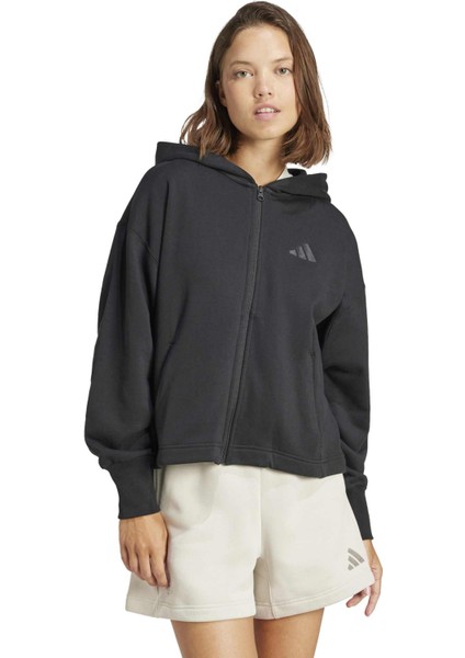 Kadın Günlük Ceket All Szn French Terry Loose Full-Zip Hoodie JJ1251