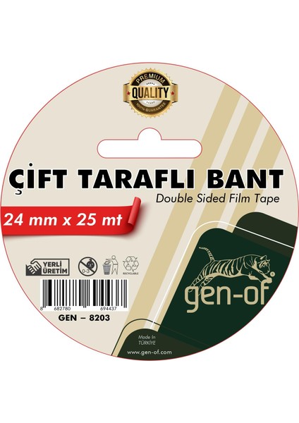 Çift Taraflı Bant 24X25 M (GEN-8203)