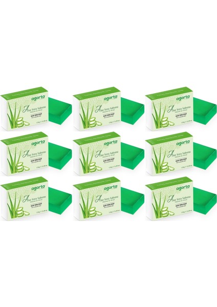 El Yapımı Doğal Sabun 150GR Aloe Vera (9 Lu Set)