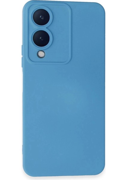 Vivo Y17S Kılıf Nano Içi Kadife Silikon - Mavi
