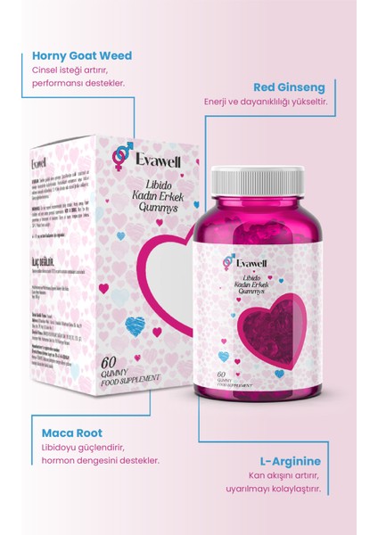 Libido Kadın & Erkek Gummy – Bitgummy Destekli Takviye Edici Gıda modelleri