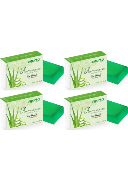El Yapımı Doğal Sabun 150GR Aloe Vera (4 Lü Set)