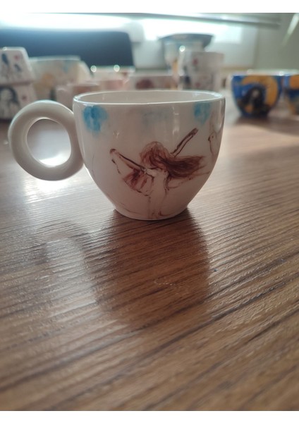 El Yapımı, Doğal, Yıkanabilir, Sıcağa ve Soğuğa Dayanıklı Çok Renkli Seramik Fincan