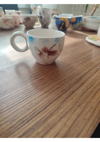 El Yapımı, Doğal, Yıkanabilir, Sıcağa ve Soğuğa Dayanıklı Çok Renkli Seramik Fincan