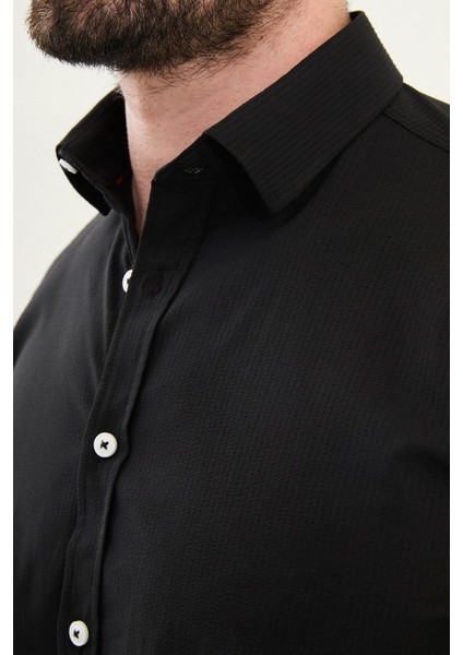 Gofreli Slim Fit Pamuk Erkek Gömlek 27081 fiyatları