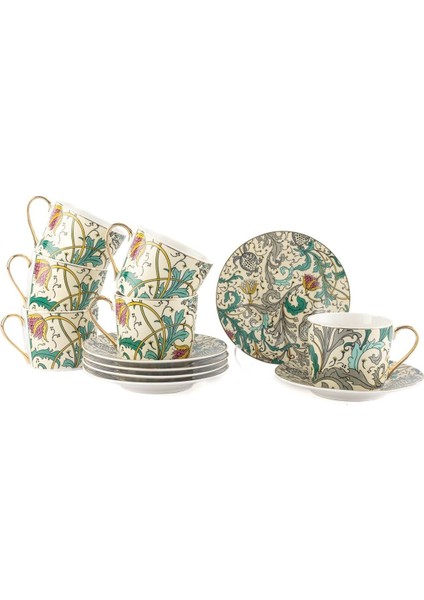 6'lı Renkli Çay Fincanı Seti 200CC, Şık ve Kullanışlı Tasarım