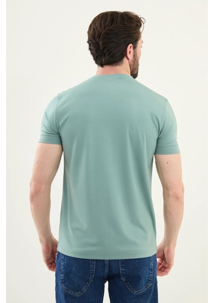 Düz Slim Fit Bisiklet Yaka Basic Erkek T-Shirt 36863 modelleri