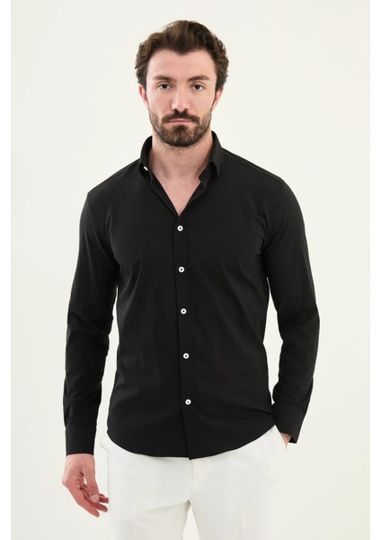 Gofreli Slim Fit Pamuk Erkek Gömlek 27081