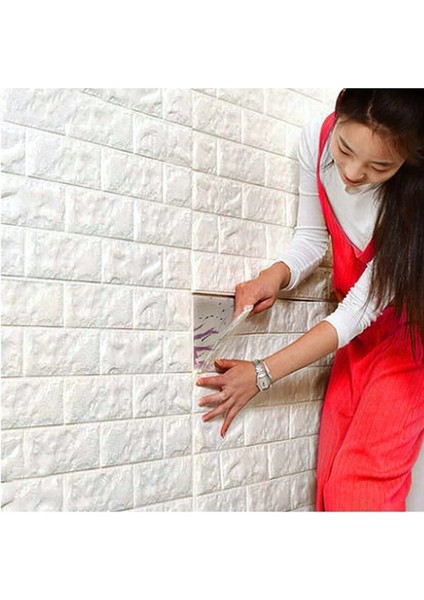 50X15 cm Beyaz 3D Kendinden Yapışkanlı Duvar Paneli Estetik Kaplama fiyatları