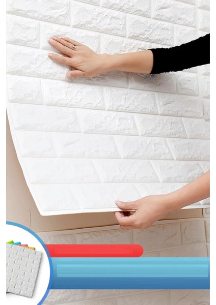 50X15 cm Beyaz 3D Kendinden Yapışkanlı Duvar Paneli Estetik Kaplama modelleri
