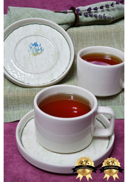 Beyaz 4 Parça Porselen Çay Fincan Takımı, 2 Kişilik, Şık ve Zarif Tasarım modelleri