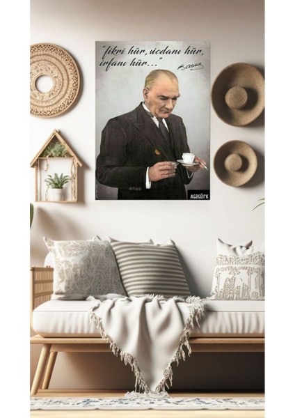 Çizim Atatürk Kanvas Tablo Canvas Duvar Dekarasyon Duvar Süsü Hediyelik Ölçü Seçmeyi Unutmayınız : )