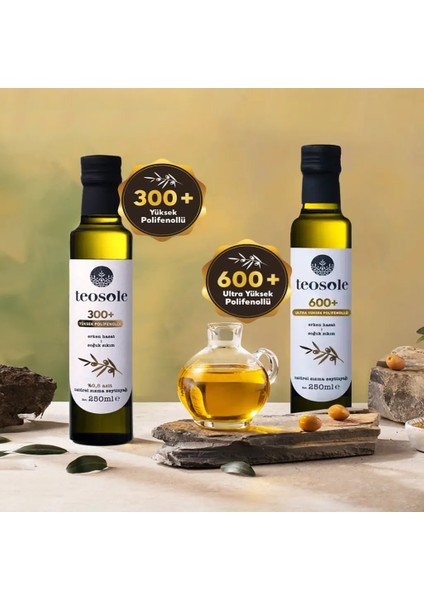 300+ Yüksek Polifenollü Zeytinyağı Naturel Sızma Zeytinyağı 250 ml x 2 Adet indirimleri
