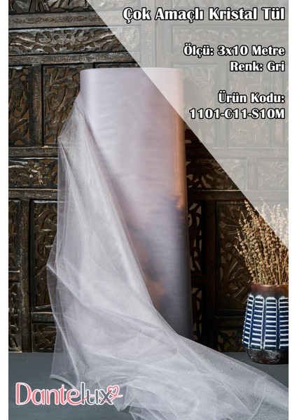 Çok Amaçlı Kristal Tül (Bohça Tülü) 3X10 Metre indirimleri