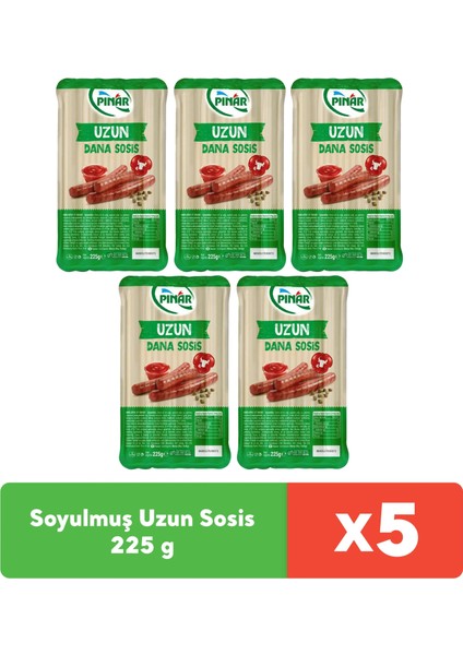 Soyulmuş Dana Uzun Sosis 225 g x 5 adet