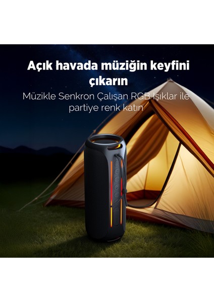 Nowgo F6 20w Rgb Speaker Taşınabilir Kablosuz Bluetooth Hoparlör Yeşil modelleri