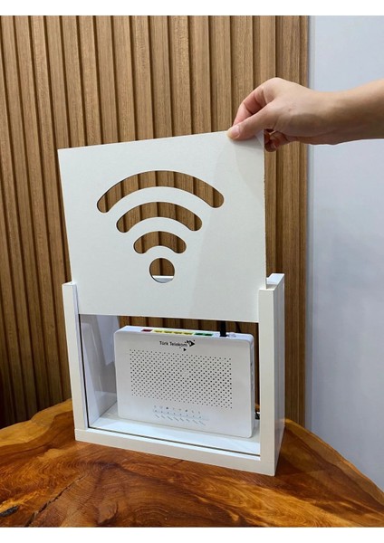 Beyaz Wifi ve Modem Saklama Kutusu, Duvar Üzerinde Düzenleyici ve Şık Tasarım