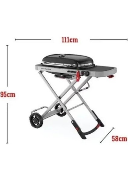 Traveler™ Stealth Edition Taşınabilir Gazlı Barbekü – 3,8 kW | 63 × 34 cm | Tek Pedalla Katlanır indirimleri