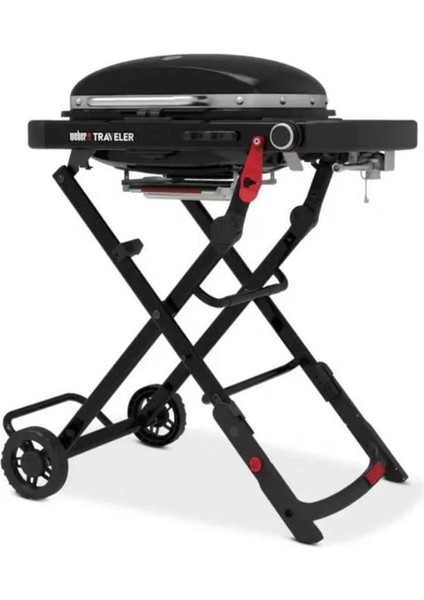 Traveler Compact – Stealth Siyah 49 × 26 cm Döküm Izgara | 2,8 kW Brülör | Tek Pedalla Katlanır fiyatları