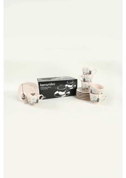 12 Parça Retro Çay Takımı, 6 Kişilik, Renkli ve Şık Tasarım modelleri