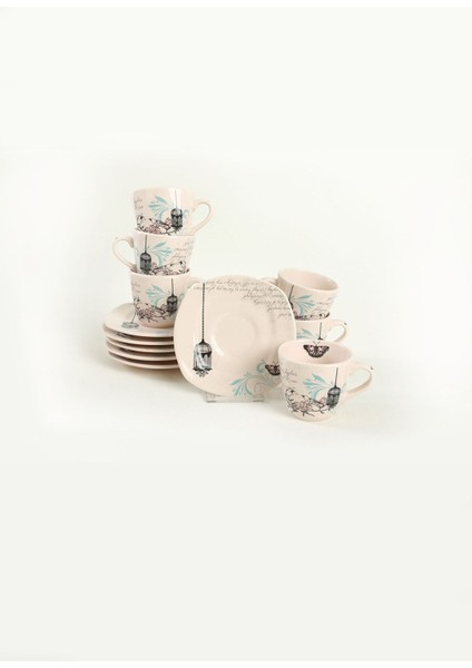 12 Parça Retro Çay Takımı, 6 Kişilik, Renkli ve Şık Tasarım fırsatları