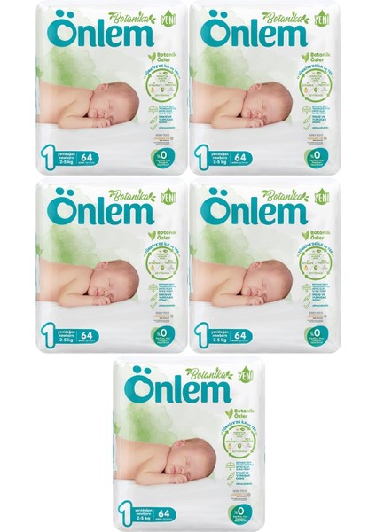 Bebek Bezi Botanika Beden:1 (2-5kg) Yenidoğan 320 Adet Mega Ekonomik Fırsat Pk