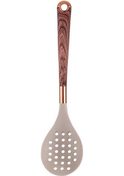 Kıtchen Tools Silikon Lüx Delikli Kevgir Vizon Kahve Renk YK1379