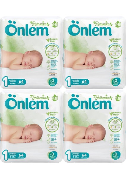 Bebek Bezi Botanika Beden:1 (2-5kg) Yenidoğan 256 Adet Süper Ekonomik Fırsat Pk