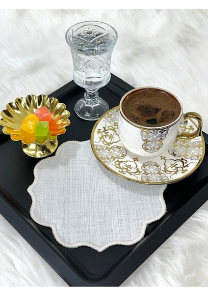 Sunum Peçetesi, Kokteyl Peçetesi, Kahve Yanı Sunumluk, Nakışlı Sunum Peçetesi 6’lı