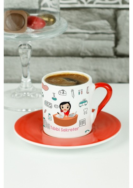 Canlı Kırmızı Türk Kahvesi Fincanı, Şık ve Kullanışlı Tasarım