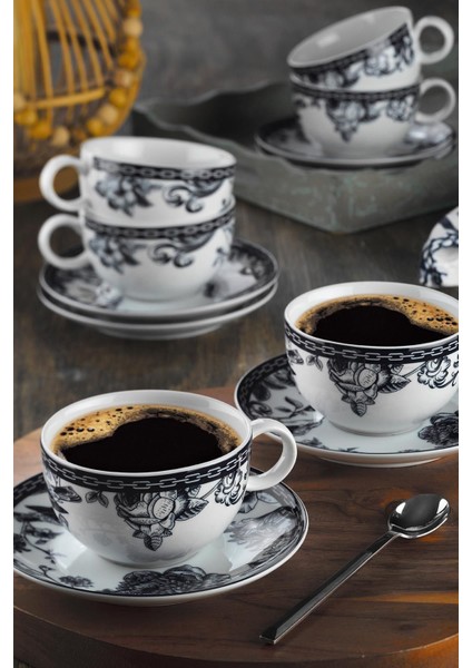 Renkli 12 Parça 6 Kişilik Çay Fincan Takımı, Şık ve Kullanışlı Set