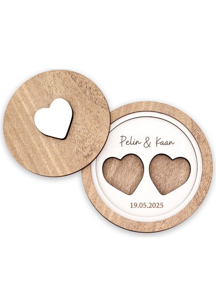 Kişiye Özel Isimli Yuvarlak Yüzük Kutusu Nişan Evlilik Teklifi ve Söz Organizasyon Ahşap Takı Kutusu Hediyelik Isme Özel fırsatları