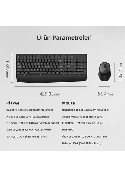 SPT6348 Kablosuz Türkçe Q Klavye ve Mouse Seti fırsatları
